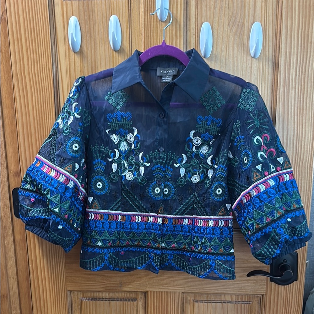 Gracia Multicolor Embroidered Blouse